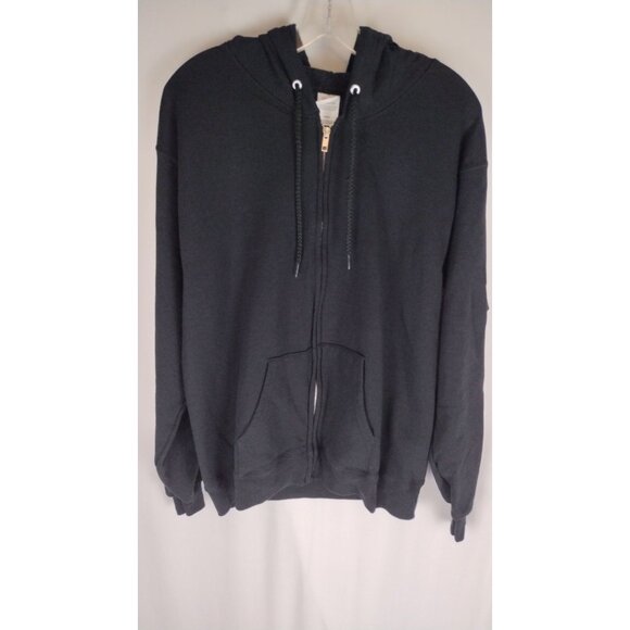 Hanes Ecosmart Black Zip-Up Hoodie Medium - Picture 2 of 5